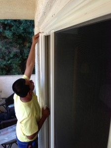 doing top finishing touches on screen doors in simi valley